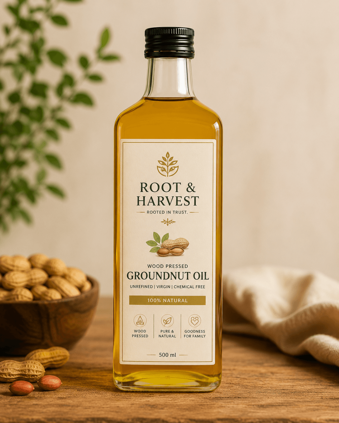Root & Harvest Wood Pressed Groundnut Oil